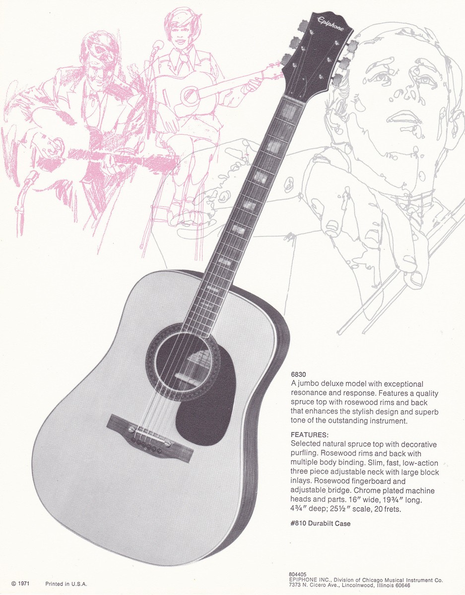 7/14迄限定値引✨1948製ヴィンテージ エピフォン デラックス 超希少品 VINTAGE AD SHEET #2171 - 1971 EPIPHONE GUITAR - MODEL 6830 w