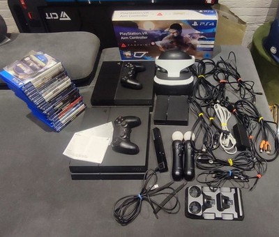 2 x PlayStation 4 Komplett-Set, 2 Controller, 20 Spiele, VR-Bundle