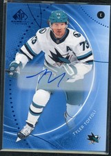 2025-26 Upper Deck SP Game Used Tyler Toffoli Blue Auto #90 San Jose Sharks