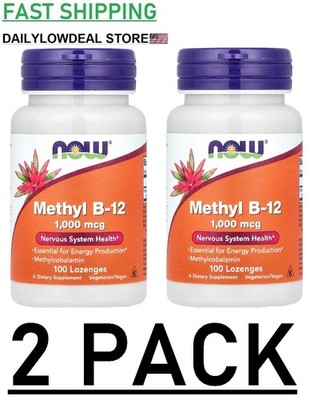 2 PACK - NOW Foods Methyl B-12 1,000 mcg 100 Lozenges (TOTAL 200 LOZ)