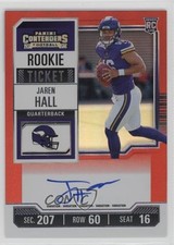 2023 Contenders Rookie RPS Variation FOTL Red Zone Ticket Jaren Hall Auto 0xh3