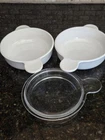 Corning Ware Grab It Bowls P-240-B PYREX Glass Lid 2 LARGE bowls 24 oz w/ 1 lid