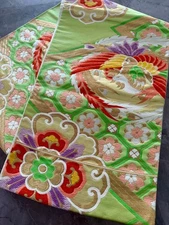 Pure silk antique Karaori bag obi