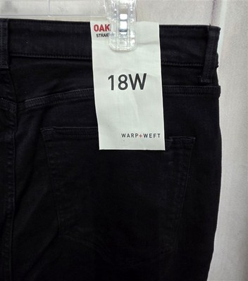 NWT Warp Weft 18W Oak Straight Jackson Black Jeans 130696