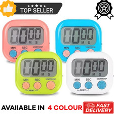 Magnetic LCD Digital Timer Kitchen Cooking Timer Loud Alarm Battery Excluded UK