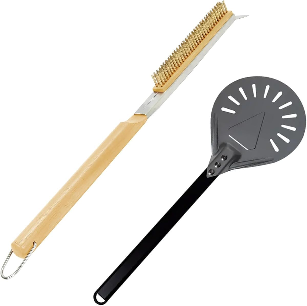 Pizza Oven Accessories Kit W/Pizza Oven Brush & Stone Scraper, 8 Inch Pizza Turn
