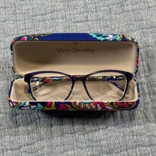 EUC Vera Bradley Amberly Eyeglasses Romantic Paisley Frames 52-16-135 With Case