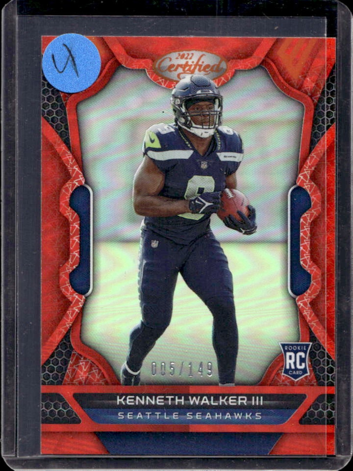 2022 Certified Kenneth Walker III RC Mirror Orange #5/149 Seahawks