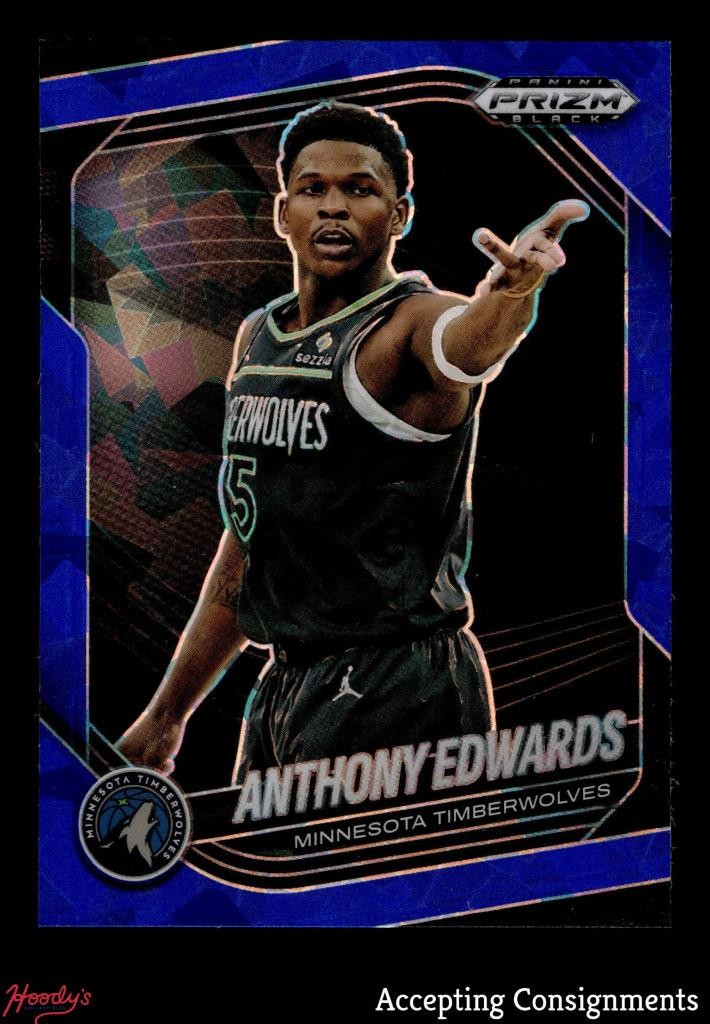 2024-25 Panini Prizm Black Blue Ice #17 Anthony Edwards 043/125 TIMBERWOLVES