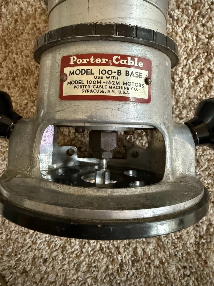 Vintage Porter Cable Router Model 100-M Motor with 100-B Base Tested ...