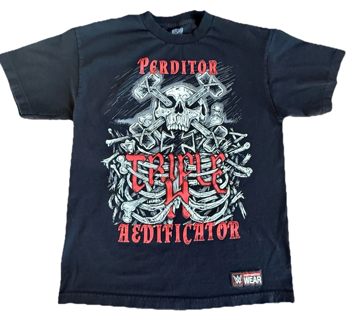 T-shirt WWE Authentic Wear Homme Taille M - Noir, Occasion Très Bon état