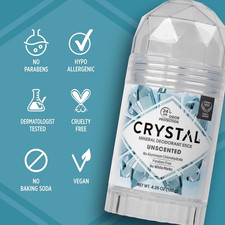 CRYSTAL Deodorant Stick 30003 , Unscented, 4.25 Ounce