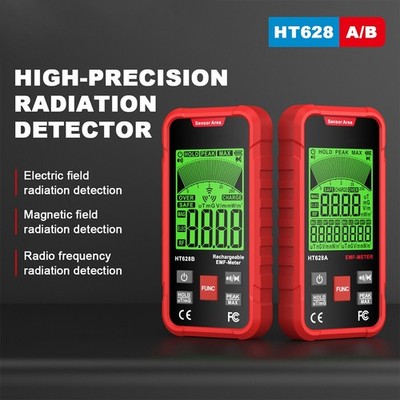 Handheld EMF Meter for Real Time RF and Magnetic Field Detection with Alarm