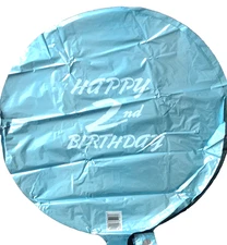 "HAPPY 2nd BIRTHDAY" PALE BLUE"18" Foil Balloons #80045-B25