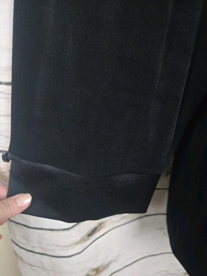 Vikki Vi Black Tuxedo Slinky Jacket Blazer 3X Single Button Cocktail Dressy - Image 4 of 4