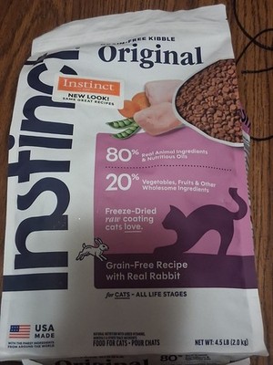  Instinct Original Dry Cat Food  Kibble, Grain Free Recipe - Real Rabbit 4.5 Lb