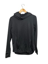 Athleta Hoodie Performance Sweatshirt Zip Pockets Medium Bootcamp Tech Black