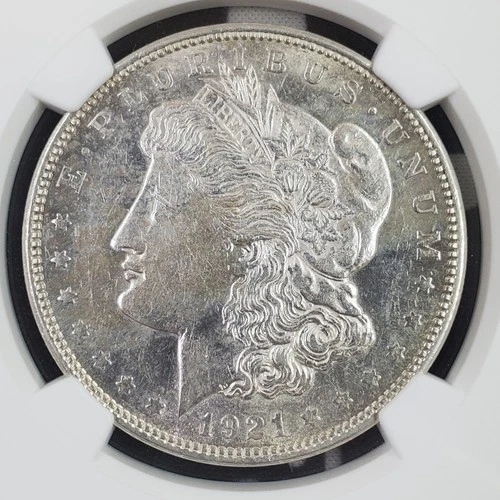 1921-D US Morgan Silver Dollar - NGC Graded AU 55