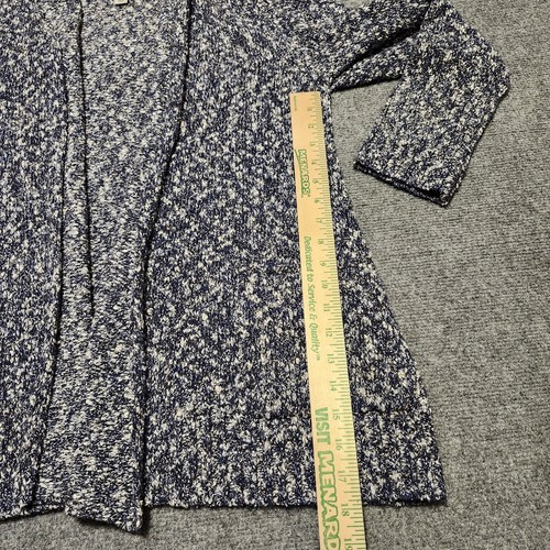 Habitat Pullover Damen mittelblau weiß meliert vorne offen Cardigan Taschen - Bild 10 von 14
