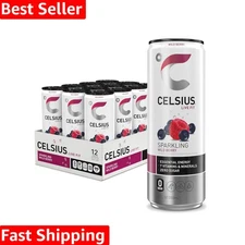 Refreshing Sparkling Wild Berry Energy Drink, 12oz Cans, 7 Vitamins,