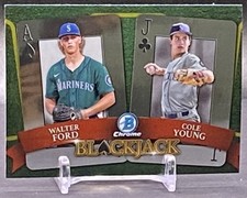 2022 Bowman Draft #BJ-7 Cole Young / Walter Ford Seattle Mariners Blackjack