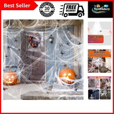Spider Web Halloween Decoration with 1 Plastic Spiders, 60 Sq. Ft.