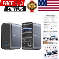 MacBook Pro Docking Station Dual Monitor with 2 4k HDMI Display,15 in 2 USB C...