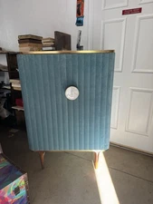 Anthropologie Blue Velvet  Bar Cabinet