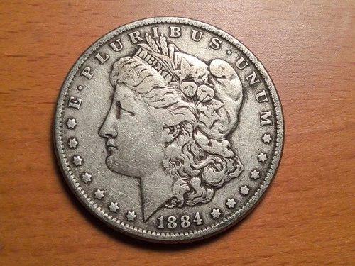 1884 Morgan Silver Dollar $1 AU No Mint mark