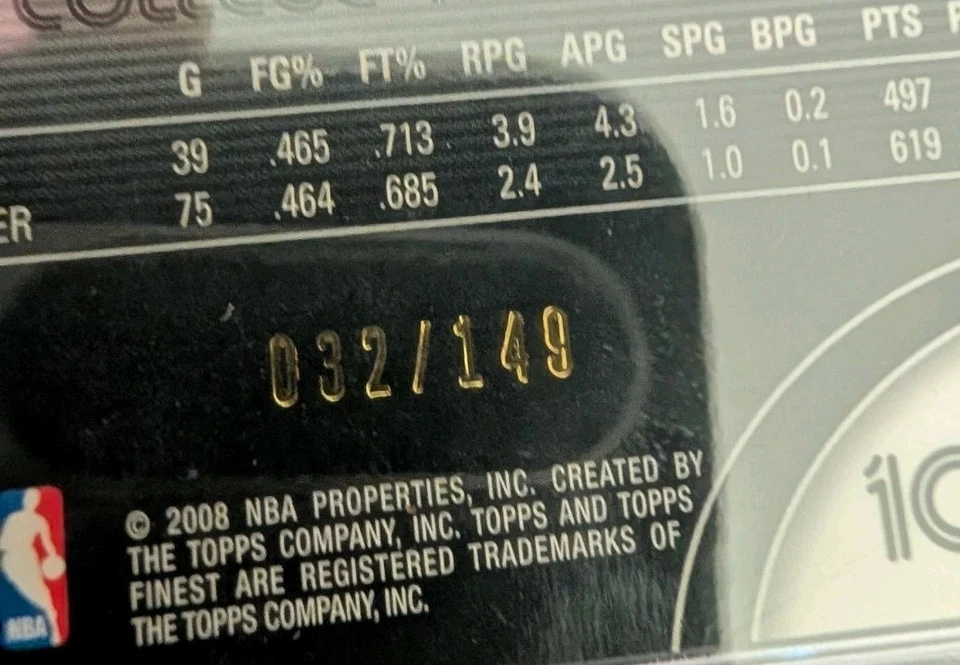 2007-08 Topps Finest #104 Russell Westbrook refractor verde/149 PSA 10 POP 10 Foto 3 de 4