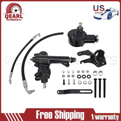 New for 1955-57 Chevy Belair 150 Power Steering Gear Box Upgrade Conversion Kit