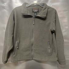 L. L. Bean Gray Full Zip Fleece Jacket Kid  s Size Large 14-16 PREOWNED