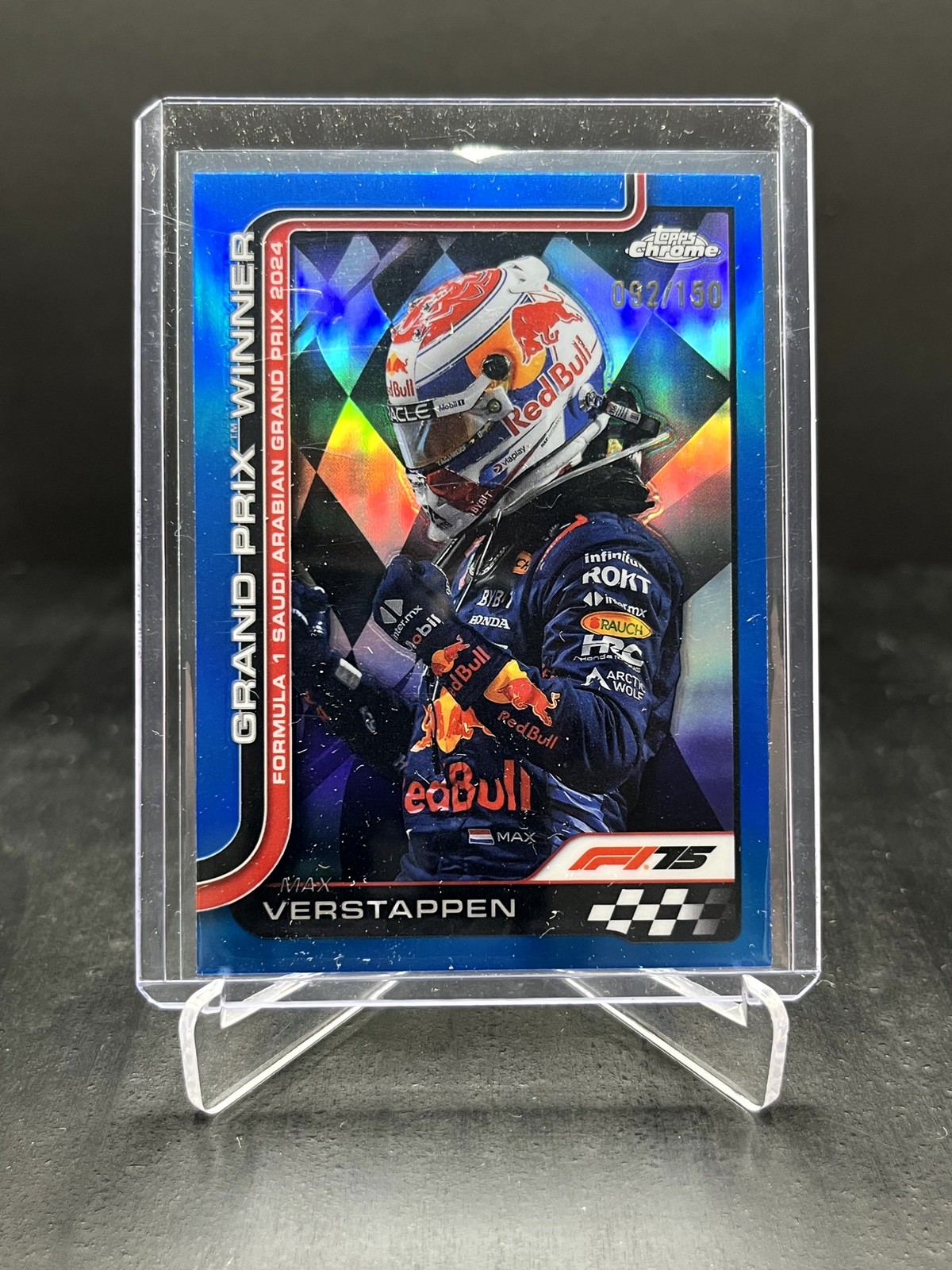 2025 Topps Chrome F1 Max Verstappen Saudi Arabia GP Winner Blue 092/150 #94