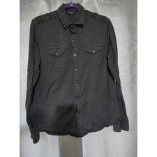 Express Design Studio Long Sleeve Button Down Shirt Mens Large Striped