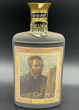 1968 Jim Beam Van Gogh Self Portrait Frosted Decanter Empty