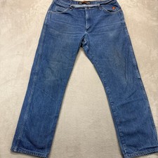 Wrangler Jeans Mens 38x34 38x32 Blue FR Flame Resistant Denim CAT2 2112 NFPA