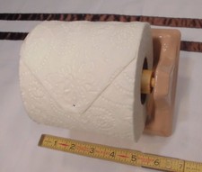Vintage Light Brown Ceramic Glossy Recessed Mounted Toilet Paper Holder "NOS"