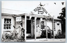 RPPC Wagon Train Stop 7up Vending Dick Cole Auctioneer Muscatine IA Postcard M1K