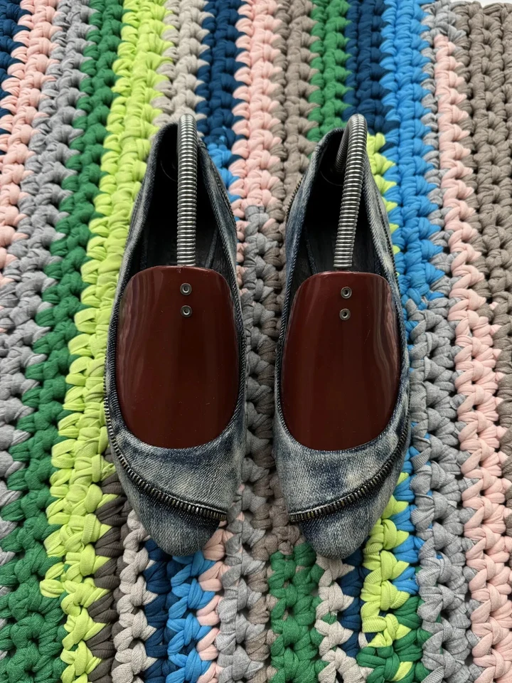 Zapatos planos de ballet Diesel vintage de mezclilla lavada para mujer talla US 8 Foto 3 de 4