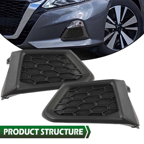 A Pair Front Bumper Lamp Bezel Fog Light Cover Fit For 2019-2021 Nissan Altima - Bild 5 von 11