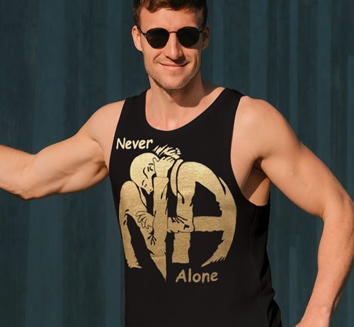 Top Tank Narcotics Anonymous HUGS NEVER ALONE Unisex SPEDIZIONE GRATUITA - Foto 2 di 5