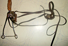 Vintage Western Horse Hackamore Leather Nose Piece with headstall full size