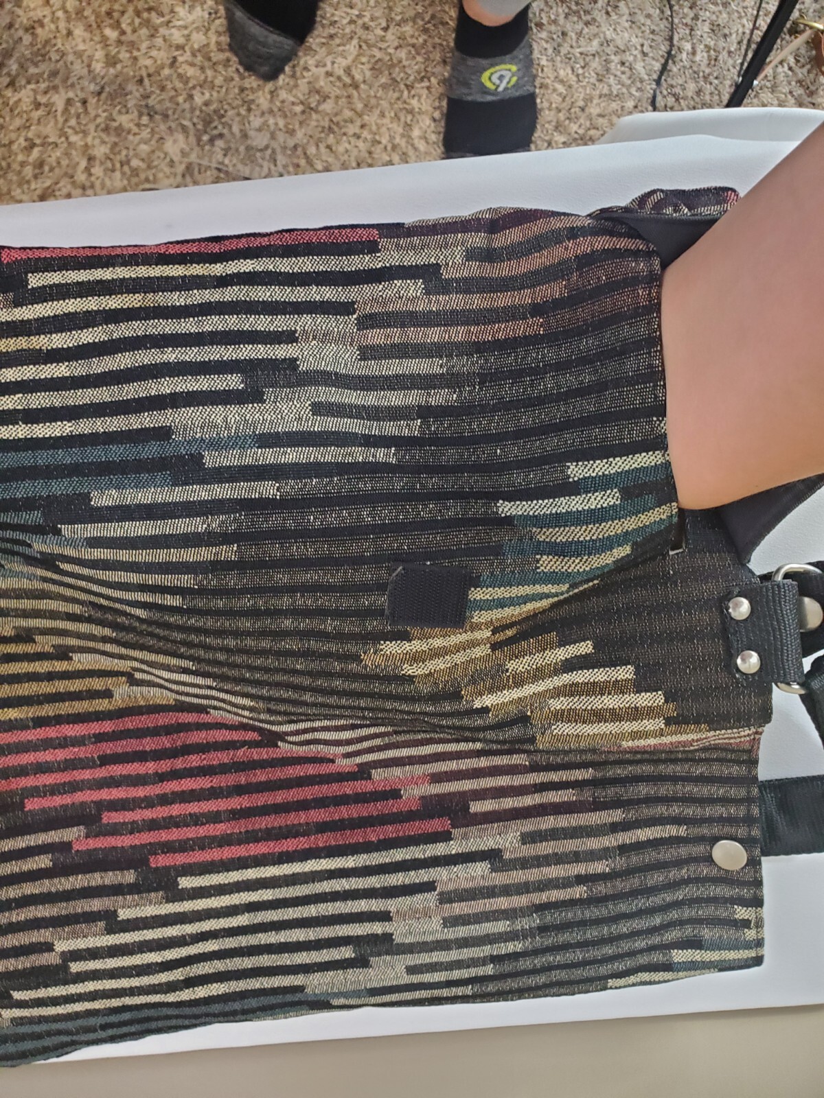 Colorblock Multi-Snap Adjustable Asymmetrical Bac… - image 2