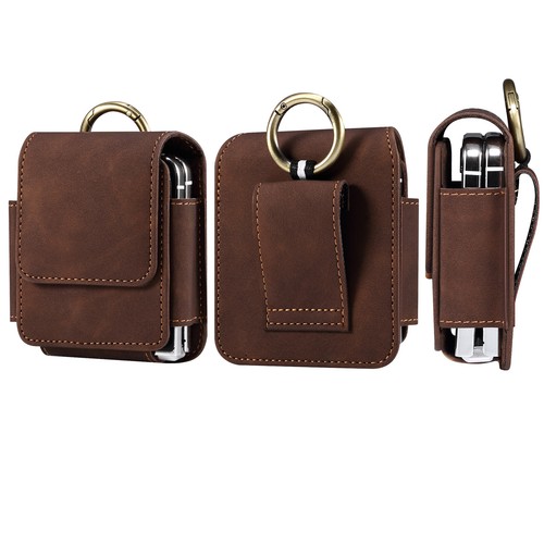 For Samsung Galaxy Z Flip7/6/5/4/3/2 Luxury Leather Pouch Case Belt Clip Holster - Picture 28 of 36