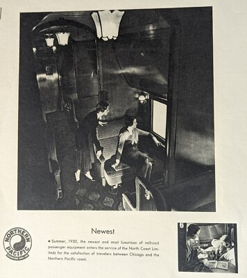 #ad **1930 NORTHERN PACIFIC RAILROAD NORTH COAST LIMITED TRAIN ADVERTISING BOOKLET** $15.00