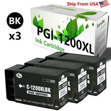 3PK PGI 1200 Ink Cartridge Black for MAXIFY MB2020 MB2120 MB2320 MB2720 Printer