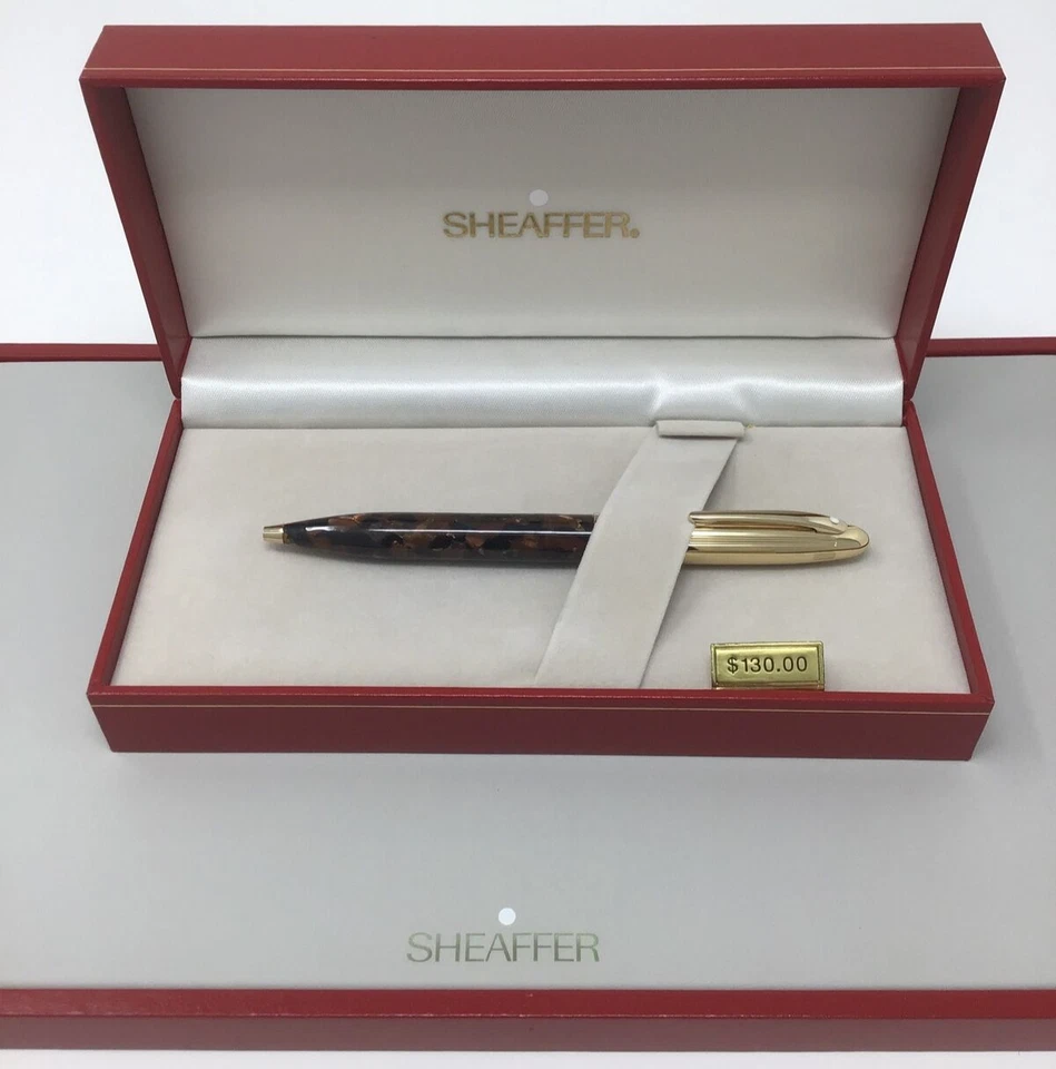 Sheaffer Crest Opalite Brown Ballpoint Pen BP 23k Gold Trim 596 Made In USA 1996 - image 3 of 4
