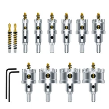 12P Hole Saw Tooth Kit HSS Steel Drill Bit Set Cutter Tool For Metal Wood Alloy