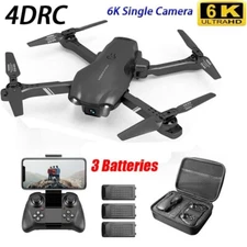 6K HD Dual Camera RC Drone  WiFi FPV Foldable Quadcopter US with Bag 3 Battery