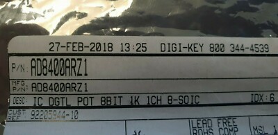 Analog Devices AD8400ARZ1 Digital Potentiometer ICs SGL CH 8-BIT lot of 3 pieces